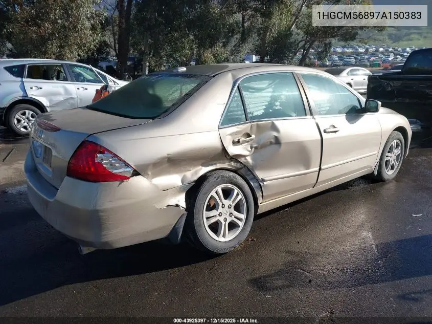 1HGCM56897A150383 2007 Honda Accord 2.4 Ex