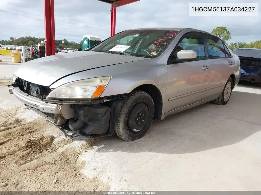 1HGCM56137A034227 2007 Honda Accord 2.4 Vp