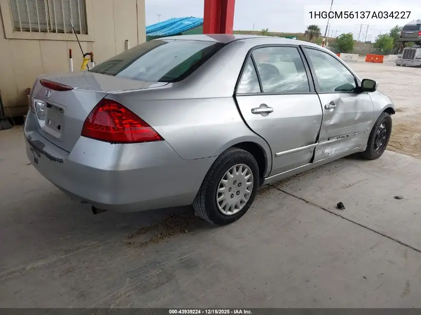 1HGCM56137A034227 2007 Honda Accord 2.4 Vp