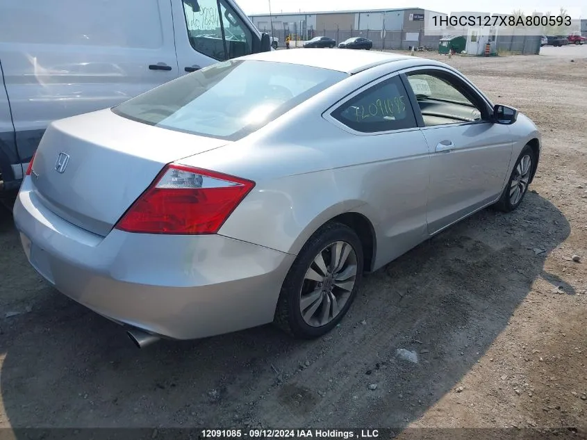 1HGCS127X8A800593 2008 Honda Accord