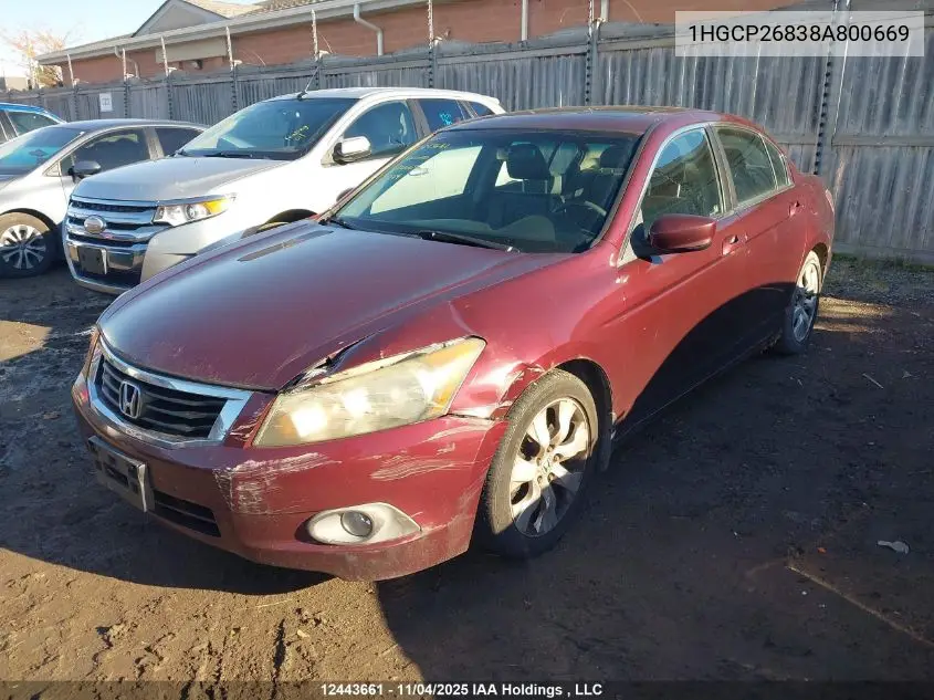 1HGCP26838A800669 2008 Honda Accord Ex-L