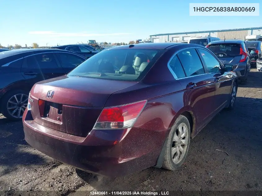 1HGCP26838A800669 2008 Honda Accord Ex-L