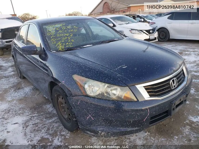 1HGCP26398A810742 2008 Honda Accord Lx