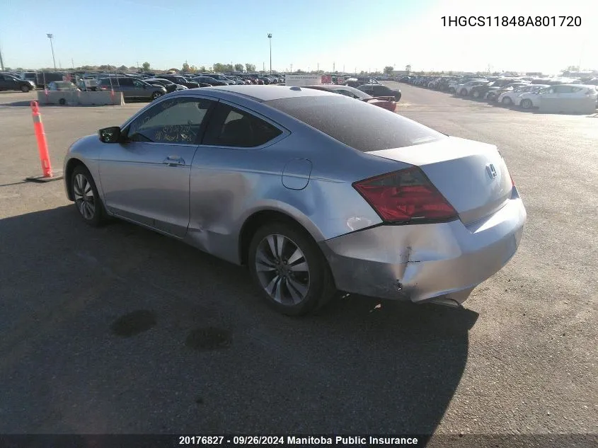 1HGCS11848A801720 2008 Honda Accord Ex-L