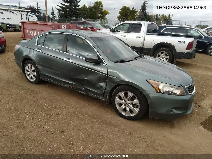 2008 Honda Accord Exl VIN: 1HGCP36828A804959 Lot: 30045536