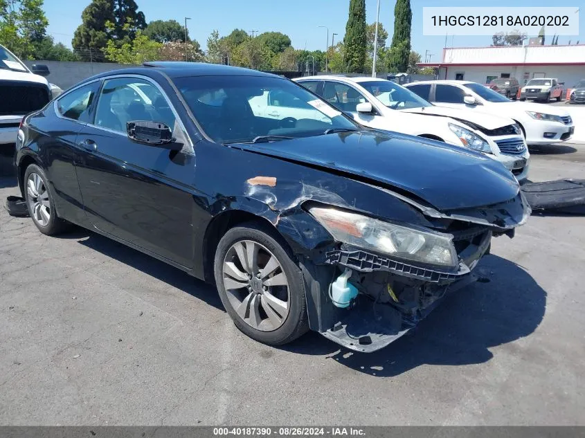 2008 Honda Accord 2.4 Ex-L VIN: 1HGCS12818A020202 Lot: 40187390