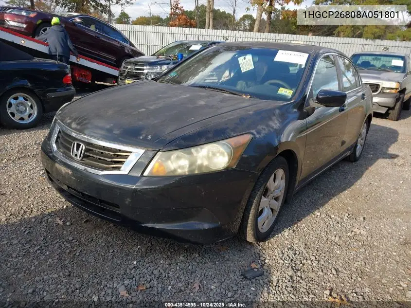 1HGCP26808A051801 2008 Honda Accord 2.4 Ex-L