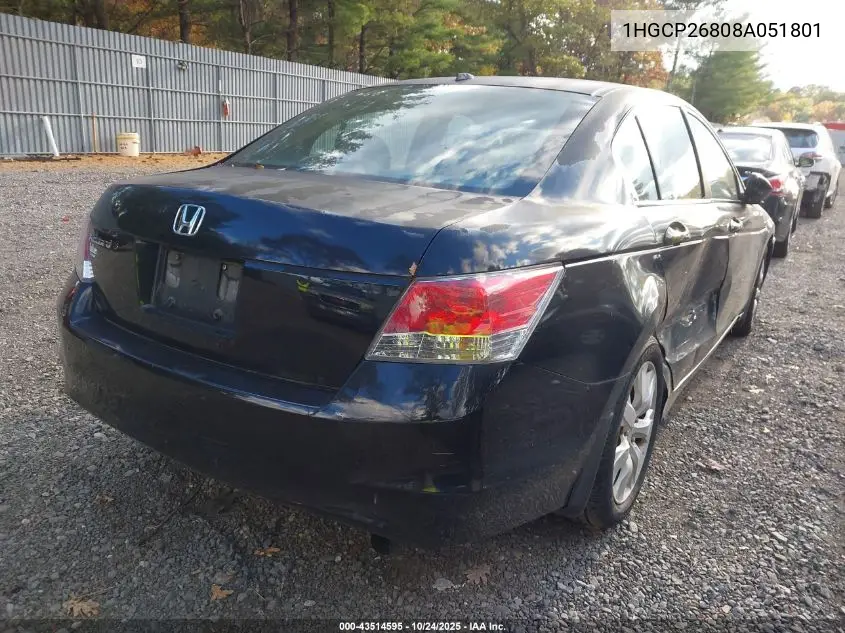 1HGCP26808A051801 2008 Honda Accord 2.4 Ex-L