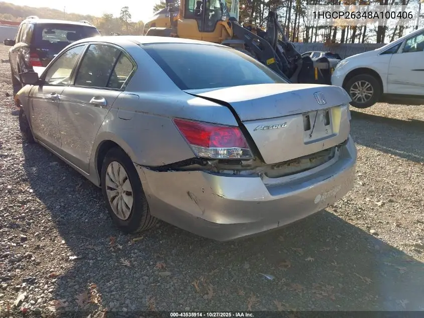 1HGCP26348A100406 2008 Honda Accord 2.4 Lx