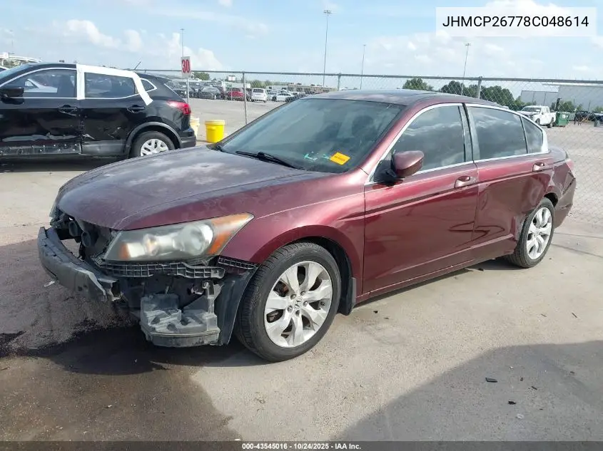 JHMCP26778C048614 2008 Honda Accord 2.4 Ex