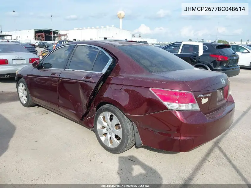 JHMCP26778C048614 2008 Honda Accord 2.4 Ex
