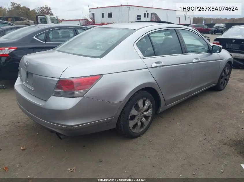 1HGCP267X8A074624 2008 Honda Accord 2.4 Ex