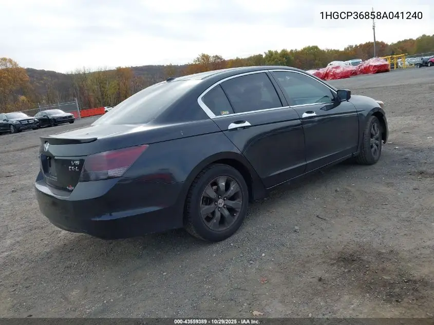 1HGCP36858A041240 2008 Honda Accord 3.5 Ex-L