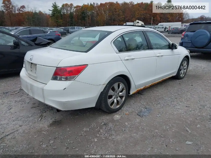 1HGCP25768A000442 2008 Honda Accord 2.4 Ex