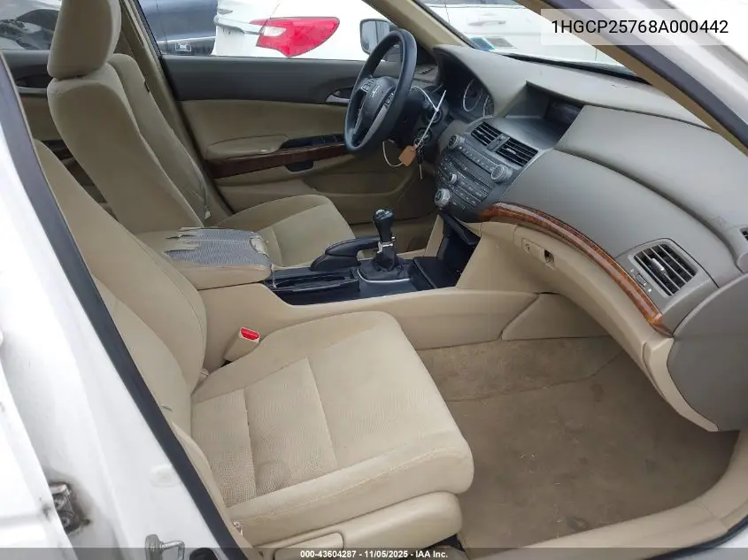 1HGCP25768A000442 2008 Honda Accord 2.4 Ex