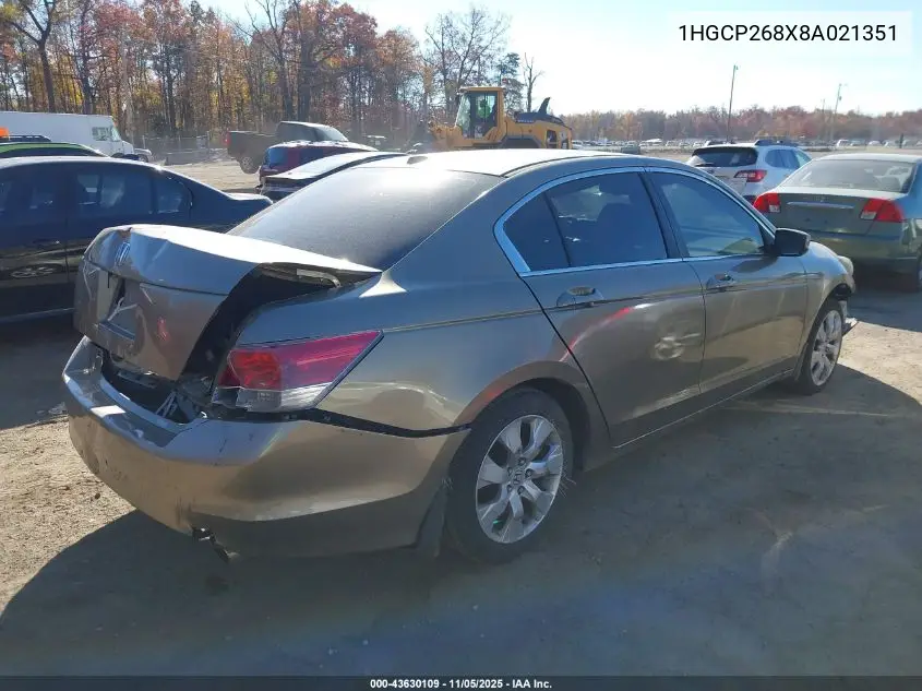 1HGCP268X8A021351 2008 Honda Accord 2.4 Ex-L