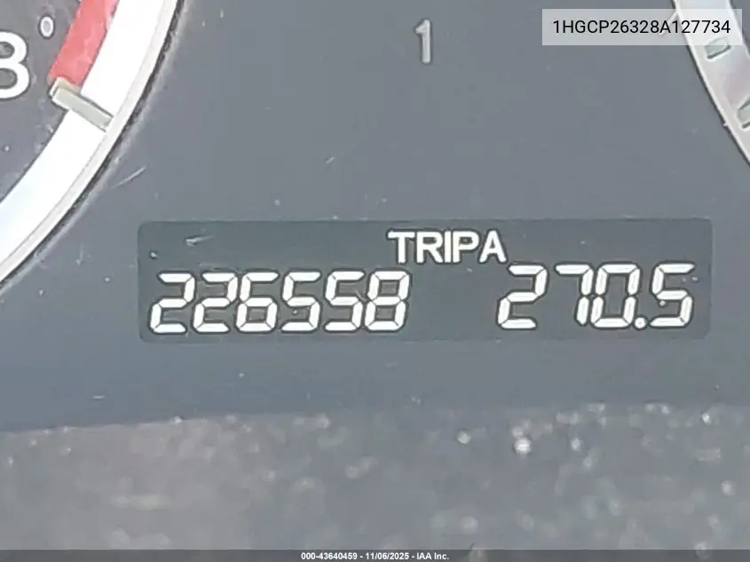 1HGCP26328A127734 2008 Honda Accord 2.4 Lx