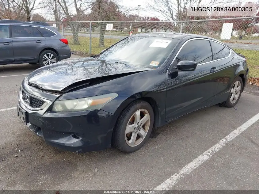 1HGCS128X8A000305 2008 Honda Accord Cpe 2.4 Ex-L/Ex-L