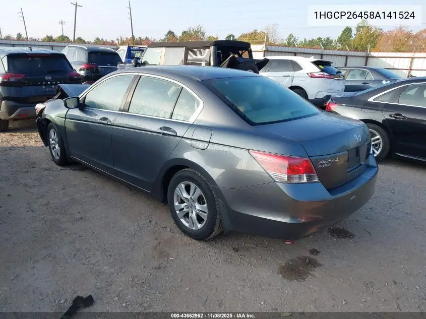 1HGCP26458A141524 2008 Honda Accord 2.4 Lx-P