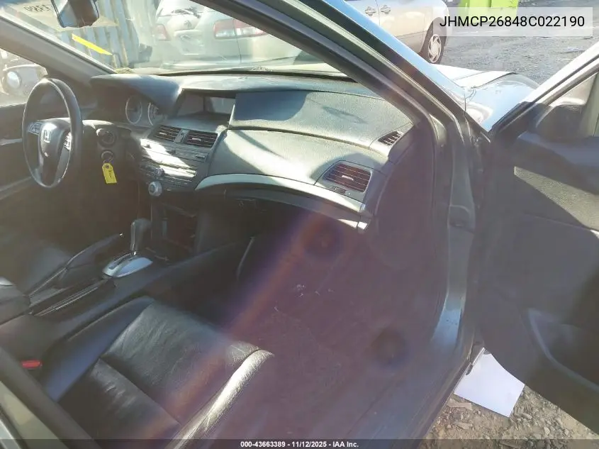 JHMCP26848C022190 2008 Honda Accord 2.4 Ex-L