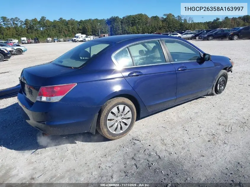 1HGCP26358A163997 2008 Honda Accord 2.4 Lx
