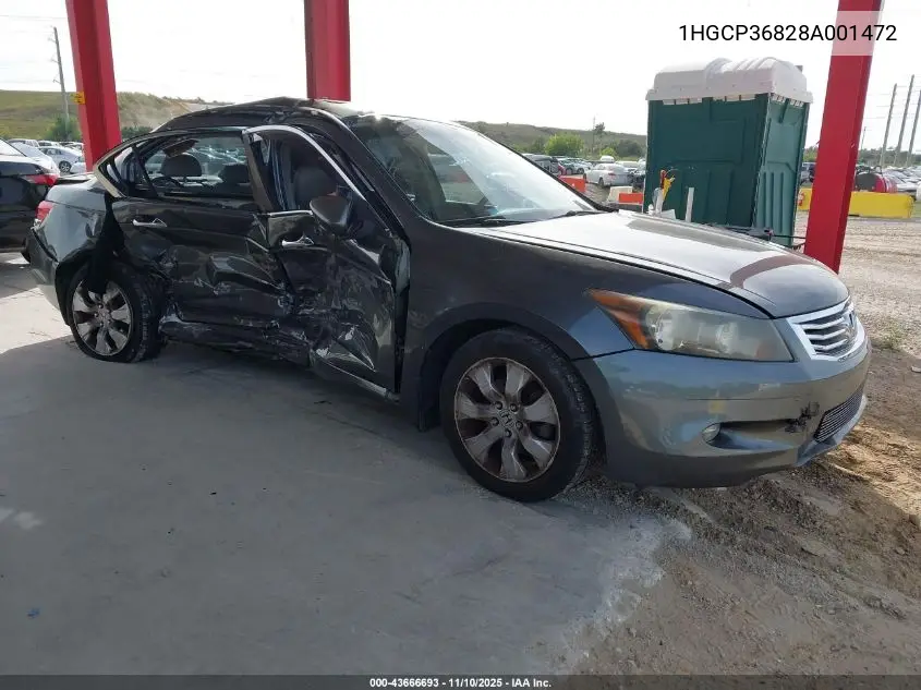 1HGCP36828A001472 2008 Honda Accord 3.5 Ex-L