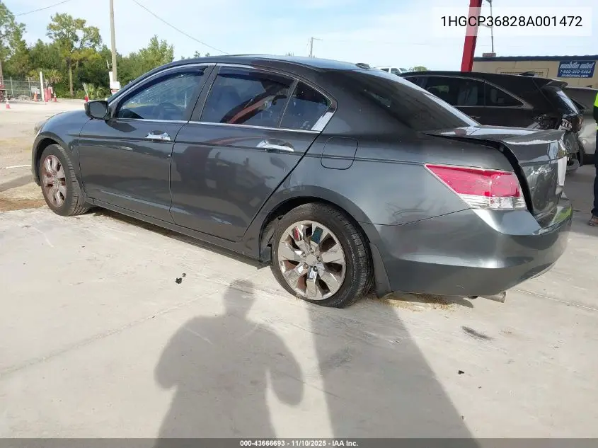 1HGCP36828A001472 2008 Honda Accord 3.5 Ex-L