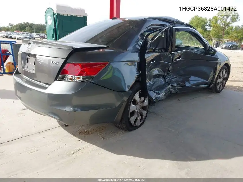 1HGCP36828A001472 2008 Honda Accord 3.5 Ex-L