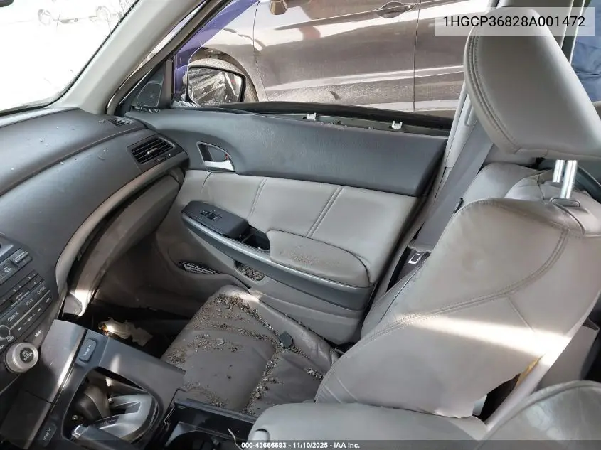 1HGCP36828A001472 2008 Honda Accord 3.5 Ex-L