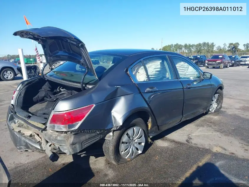 1HGCP26398A011012 2008 Honda Accord 2.4 Lx