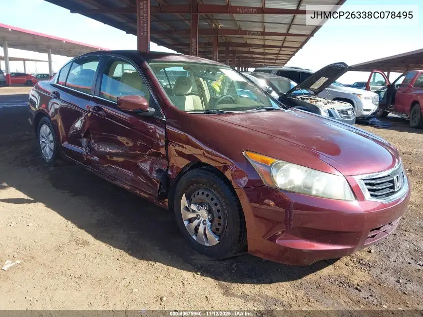 JHMCP26338C078495 2008 Honda Accord 2.4 Lx