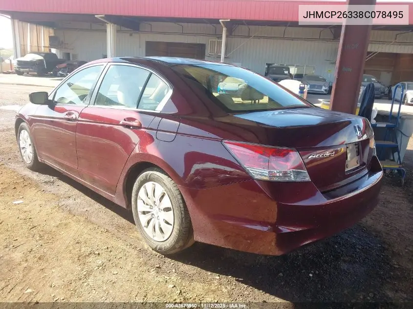 JHMCP26338C078495 2008 Honda Accord 2.4 Lx