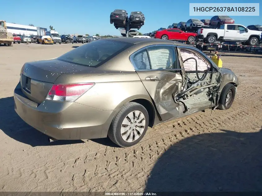 1HGCP26378A108225 2008 Honda Accord 2.4 Lx