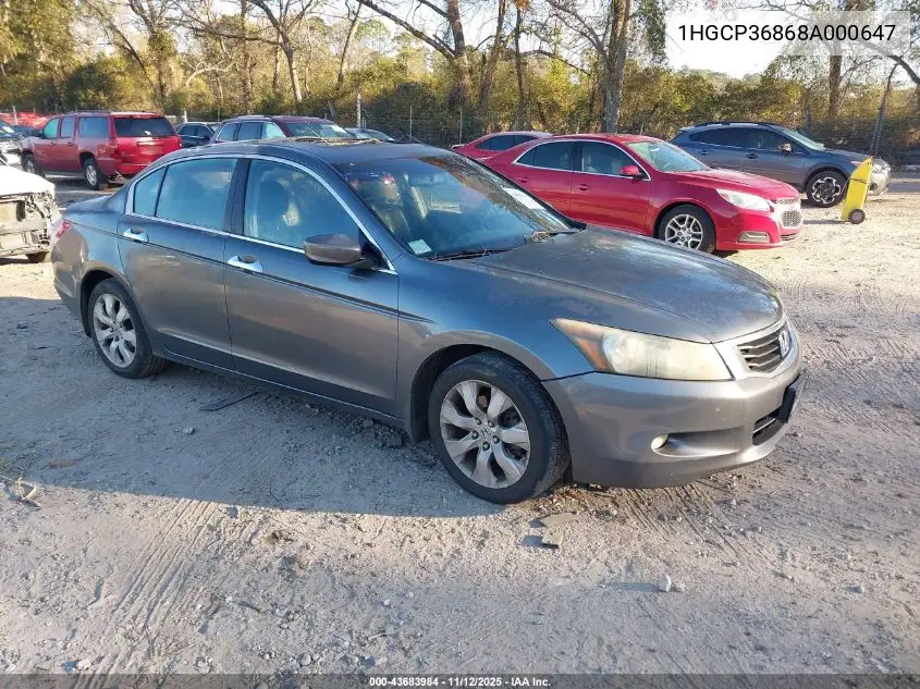 1HGCP36868A000647 2008 Honda Accord 3.5 Ex-L