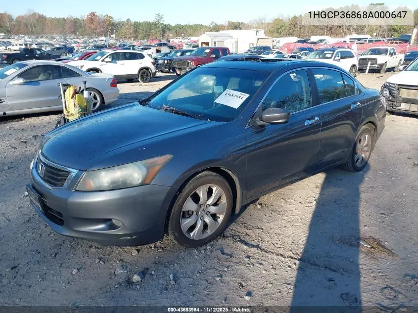 1HGCP36868A000647 2008 Honda Accord 3.5 Ex-L