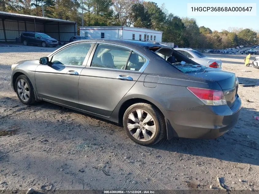 1HGCP36868A000647 2008 Honda Accord 3.5 Ex-L
