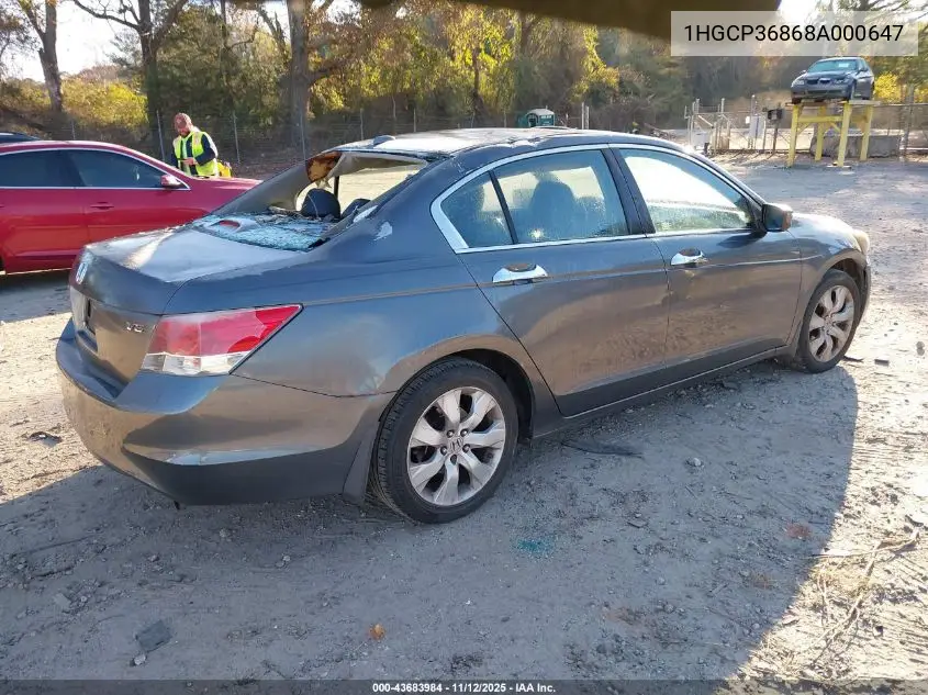 1HGCP36868A000647 2008 Honda Accord 3.5 Ex-L