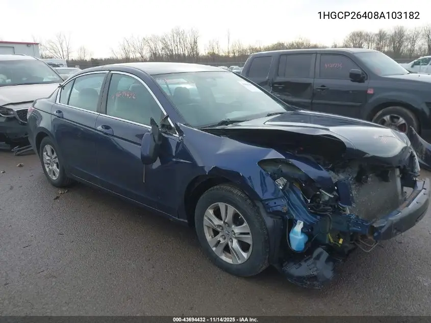 1HGCP26408A103182 2008 Honda Accord 2.4 Lx-P
