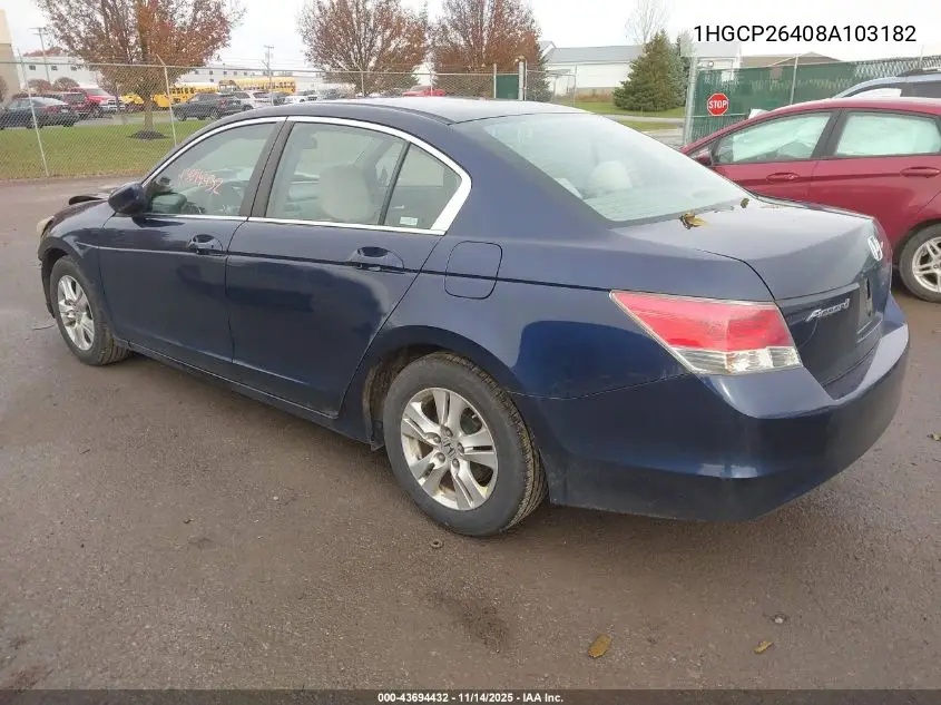1HGCP26408A103182 2008 Honda Accord 2.4 Lx-P