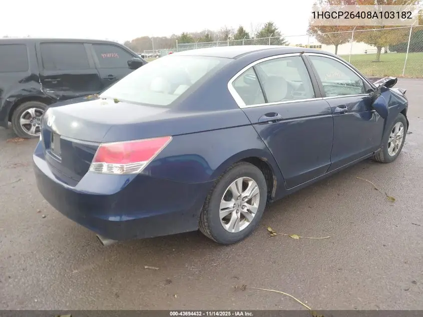 1HGCP26408A103182 2008 Honda Accord 2.4 Lx-P