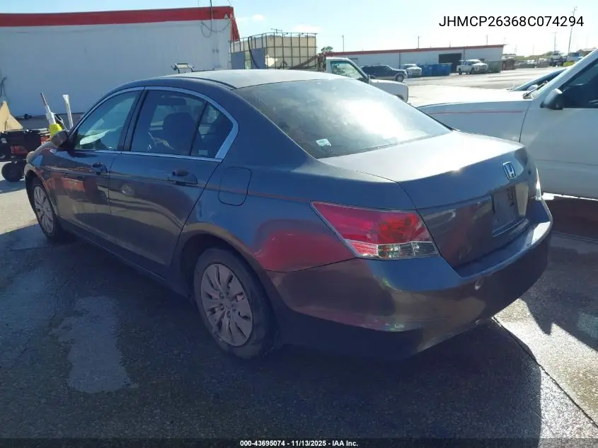 JHMCP26368C074294 2008 Honda Accord 2.4 Lx