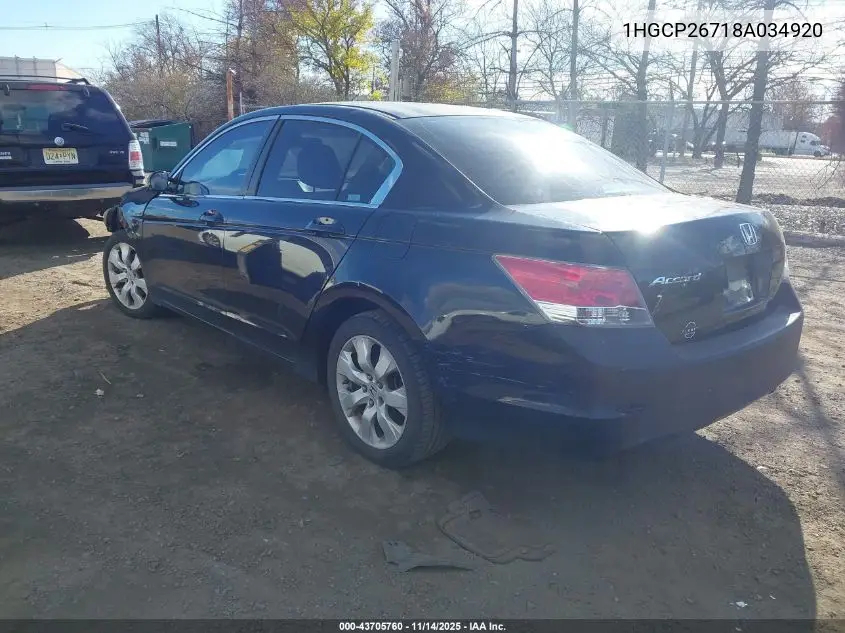 1HGCP26718A034920 2008 Honda Accord 2.4 Ex