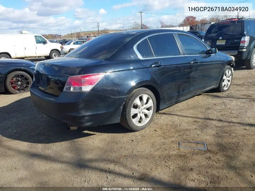 1HGCP26718A034920 2008 Honda Accord 2.4 Ex