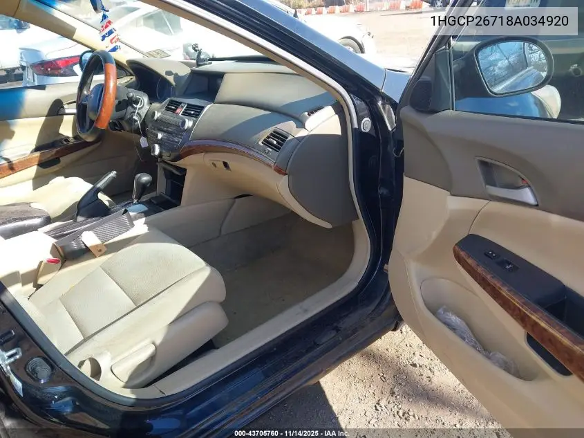 1HGCP26718A034920 2008 Honda Accord 2.4 Ex