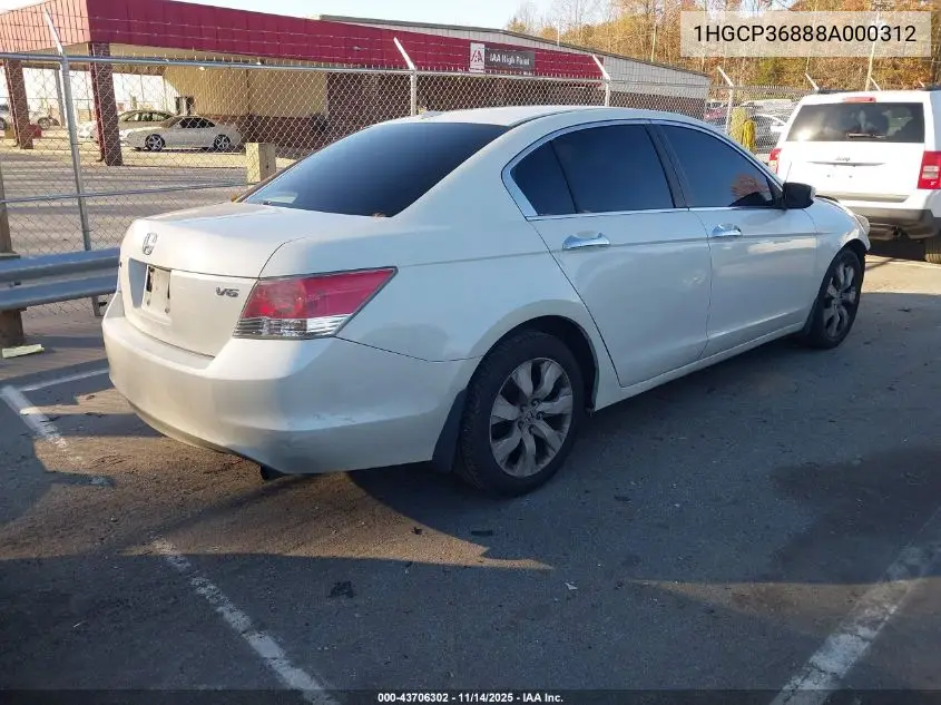 1HGCP36888A000312 2008 Honda Accord Exl