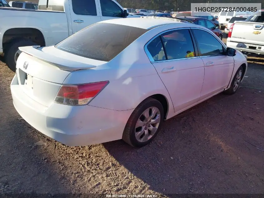 1HGCP25728A000485 2008 Honda Accord 2.4 Ex