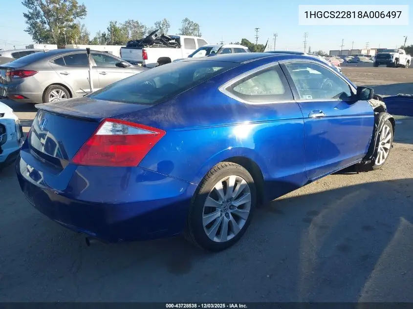 1HGCS22818A006497 2008 Honda Accord 3.5 Ex-L