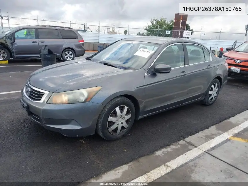 1HGCP26378A150765 2008 Honda Accord 2.4 Lx