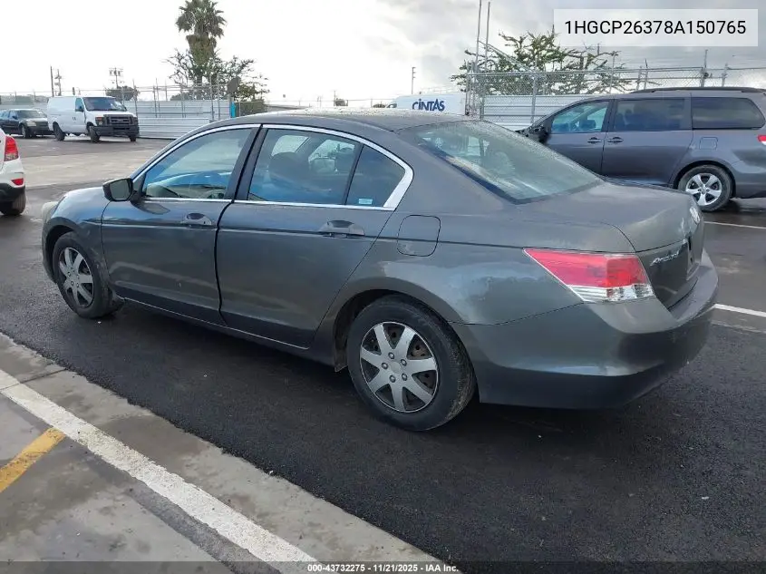 1HGCP26378A150765 2008 Honda Accord 2.4 Lx