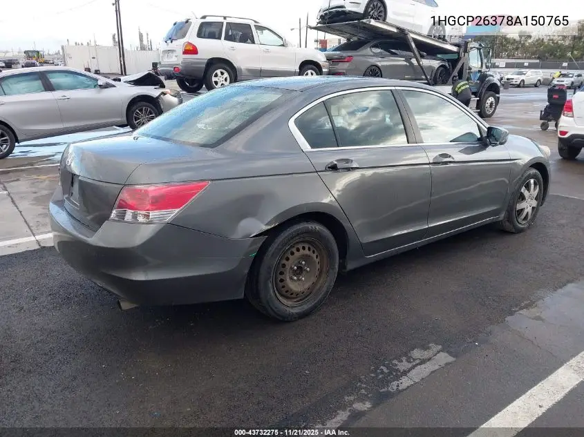 1HGCP26378A150765 2008 Honda Accord 2.4 Lx